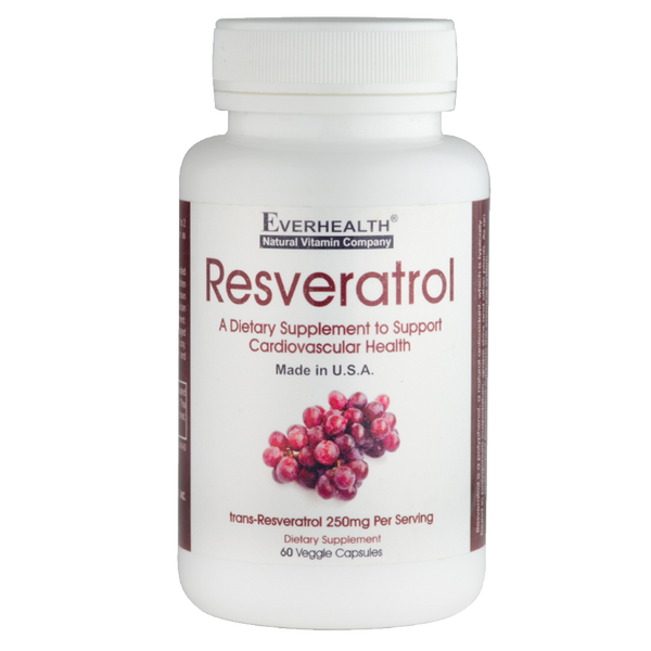 Resveratrol 250mg 60 veggie capsules - Everhealth Natural Vitamins